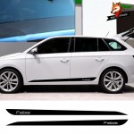 Vinyl Stickers Decals Racing Auto Body Decor Stickers Car Door Side Stripes Skirts Graphics for Skoda Fabia Car Accessories
